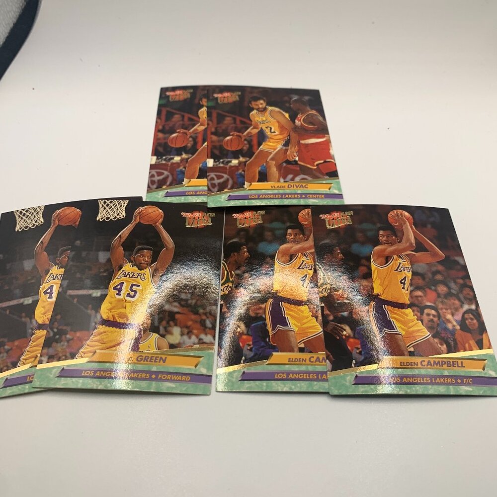 6ct 1992-1993 Ultra Fleer LA Lakers Misc Trading Cards NRMT